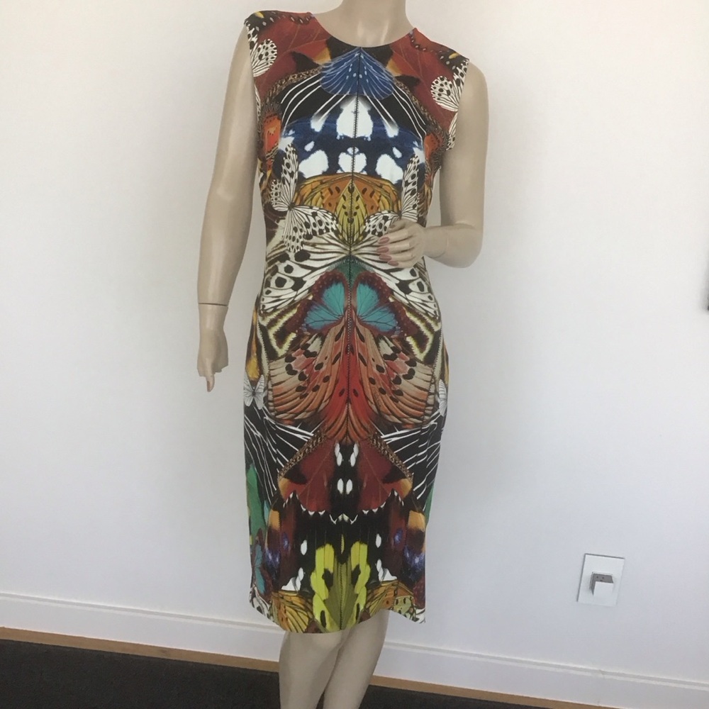 Roberto Cavalli Colorful‎ Butterfly Print Sheath Cocktail Dress 44 8 10
